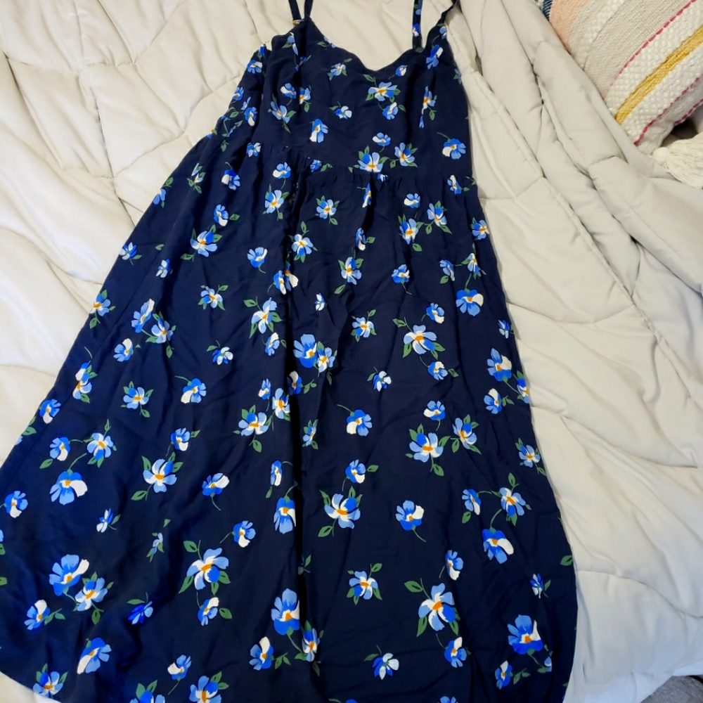 Old Navy blue floral midi dress